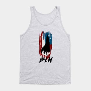 Holding Hands in Front of a Torn American Flag Oil Painting Tank Top